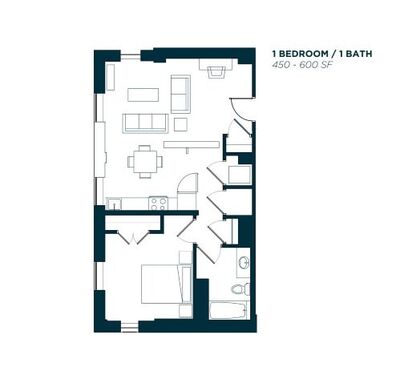 1 Bedroom / 1 Bath B